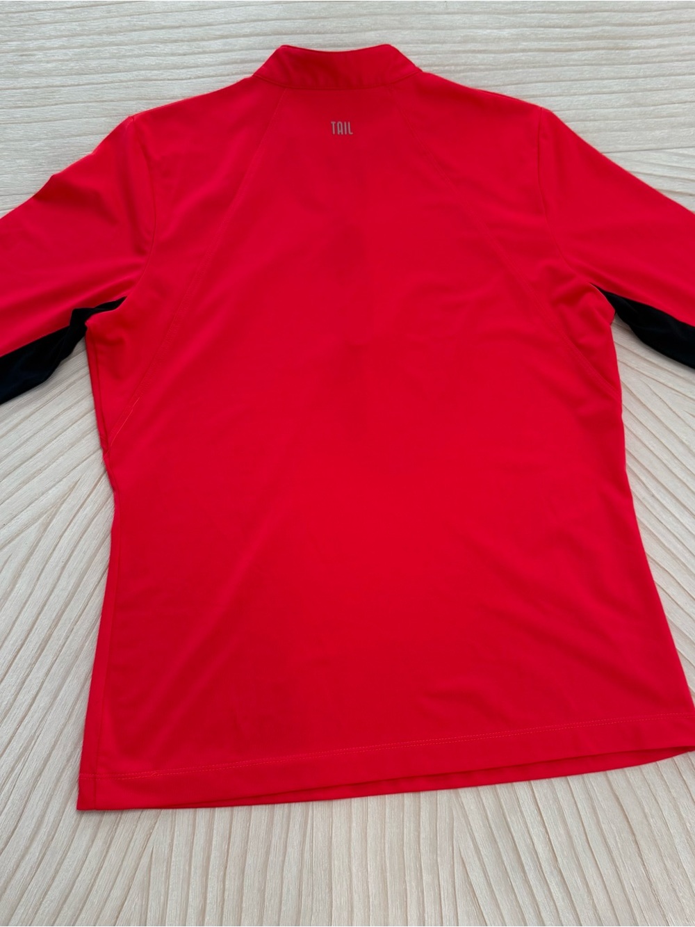 Red Short Sleeve Zip-Front Performance Tee - Picture 2 of 6